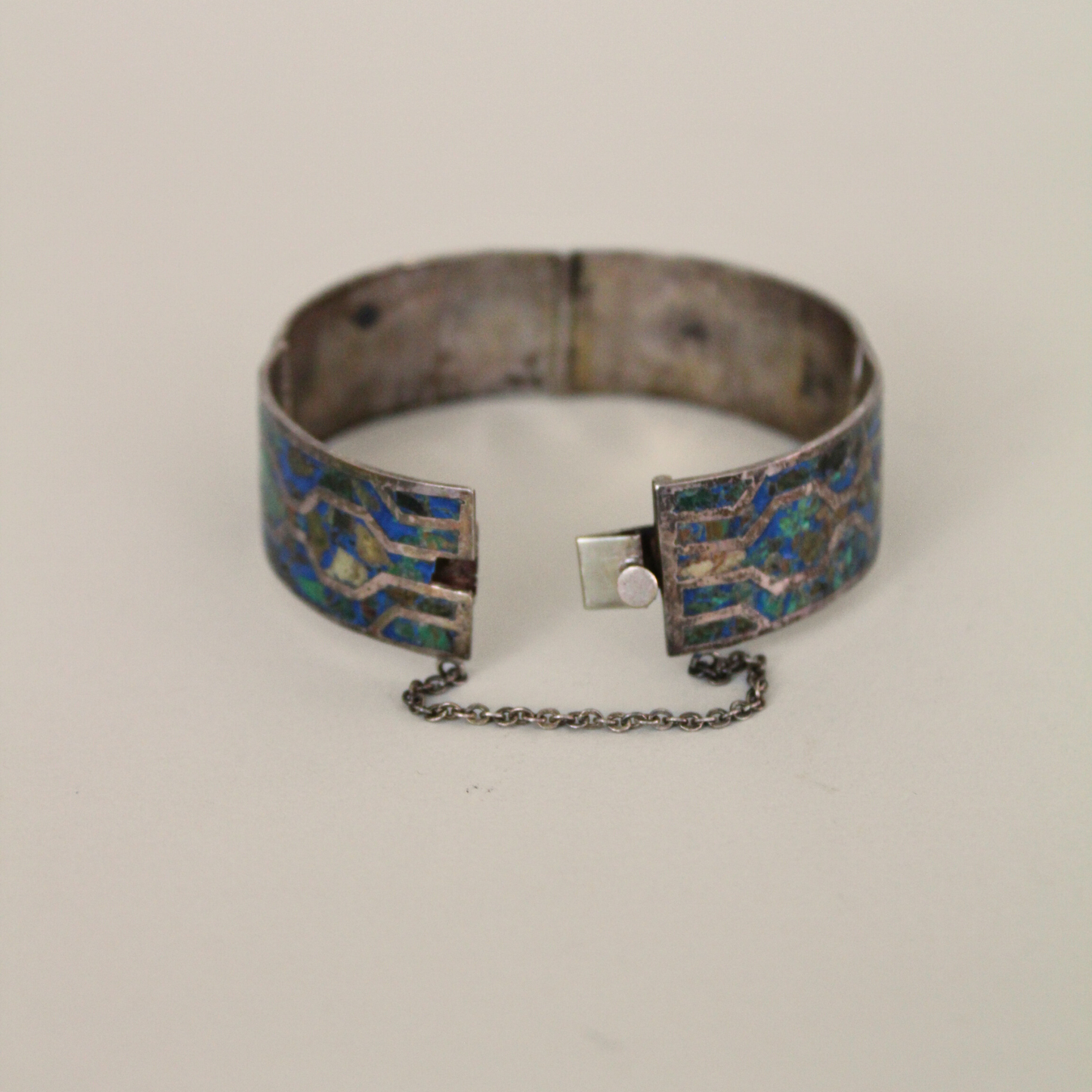 Vintage Inlay Silver Bracelet