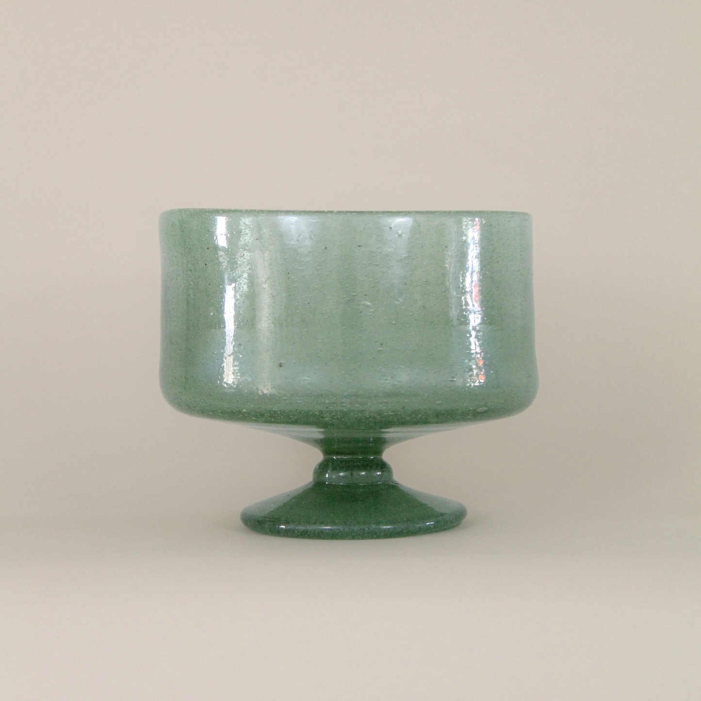 Pale Green Glass Footed Bowl