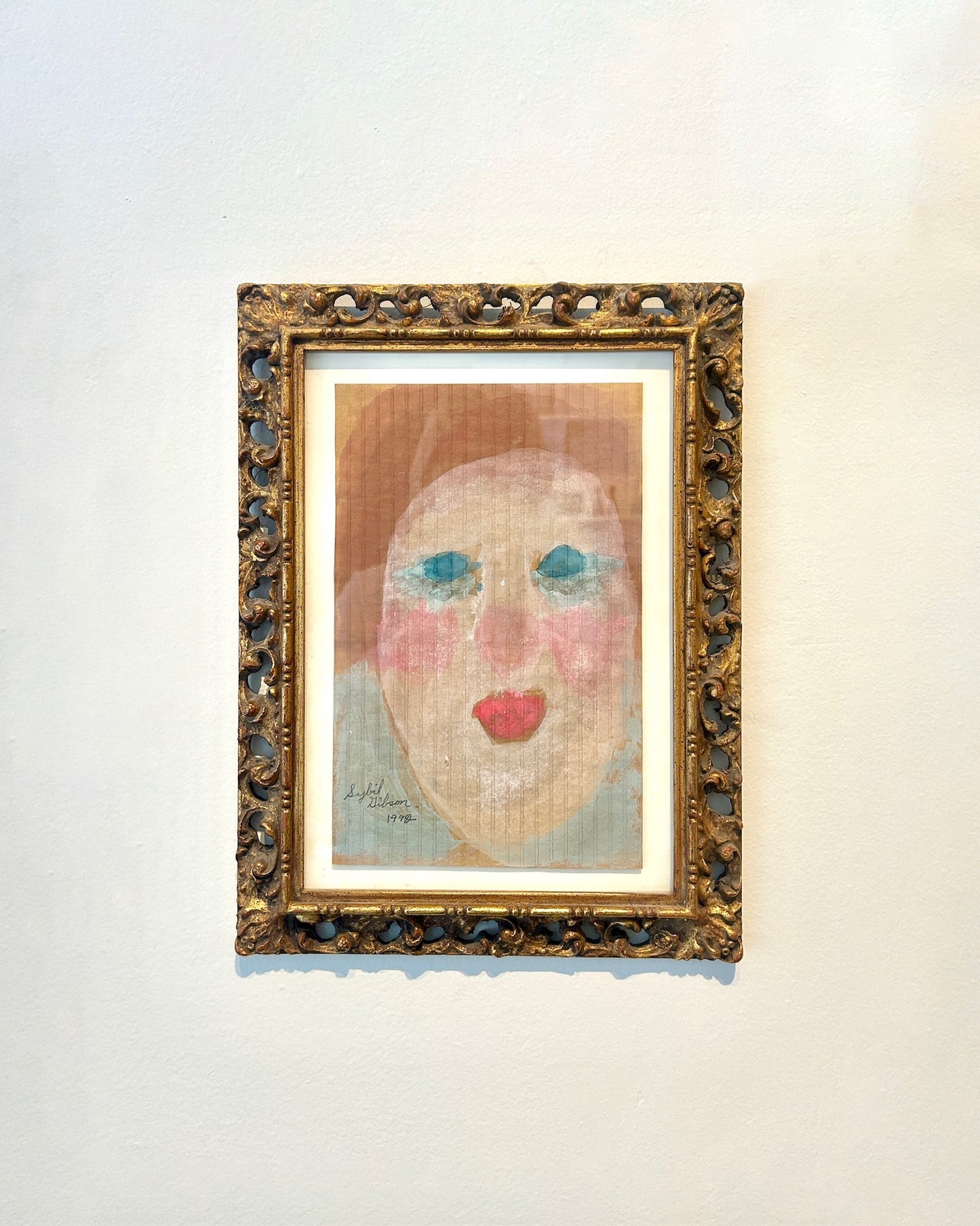 Woman's Face Framed Painting by Sybil Gibson