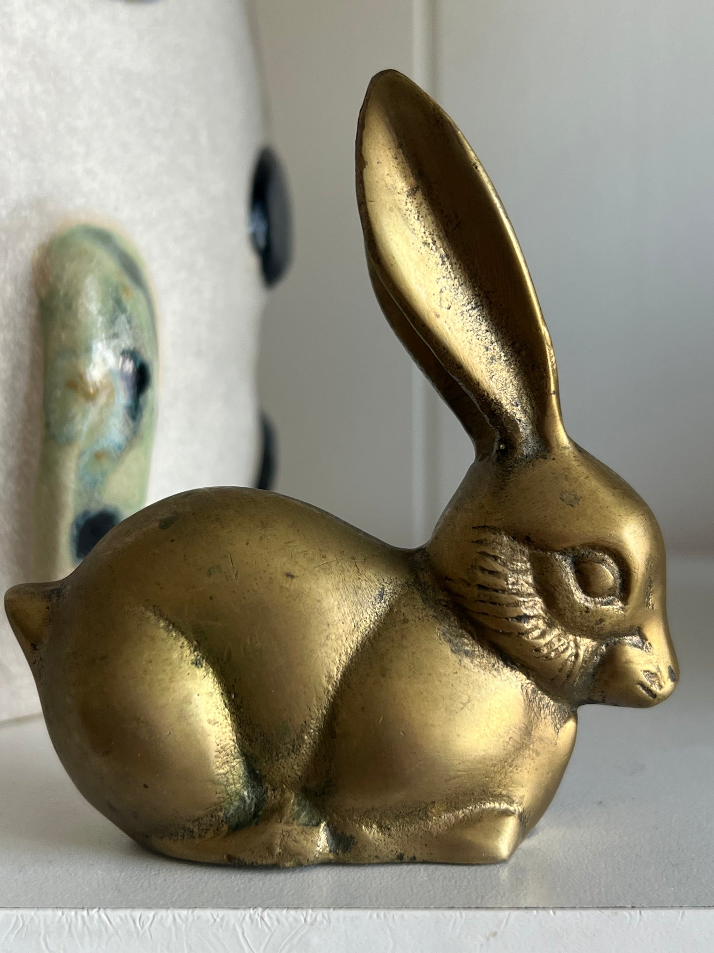 vintage brass bunny
