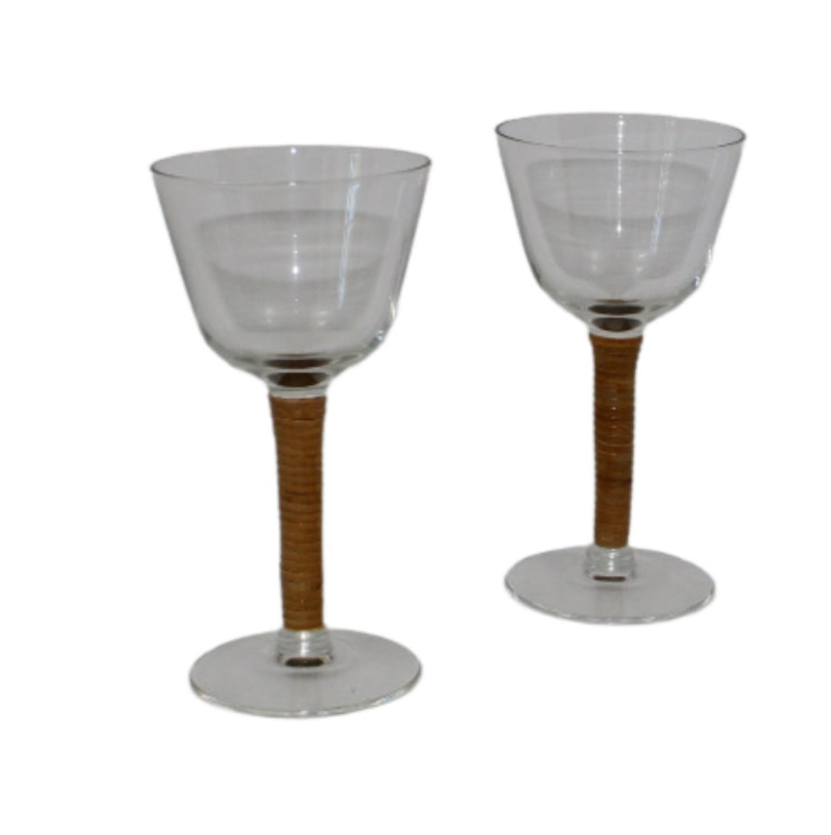 Carl Aubock Caned Cocktail Glasses Set of 4