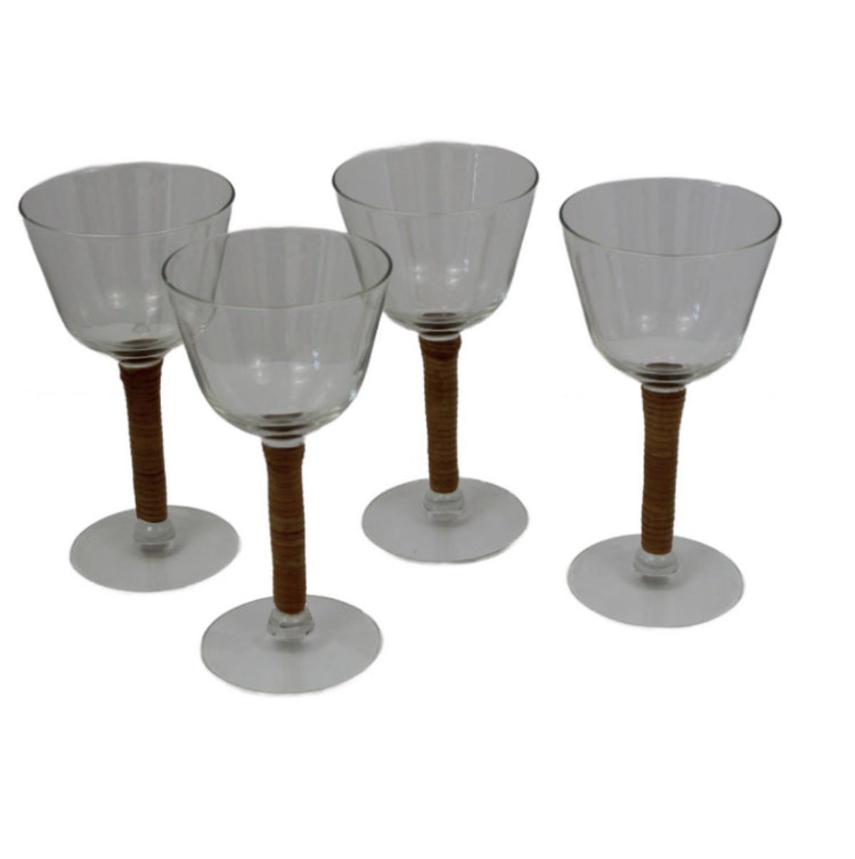 Carl Aubock Caned Cocktail Glasses Set of 4