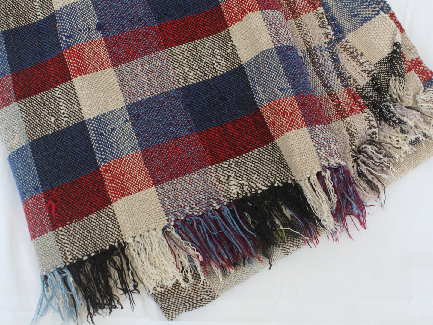 Vintage Moroccan Blanket in red/blue