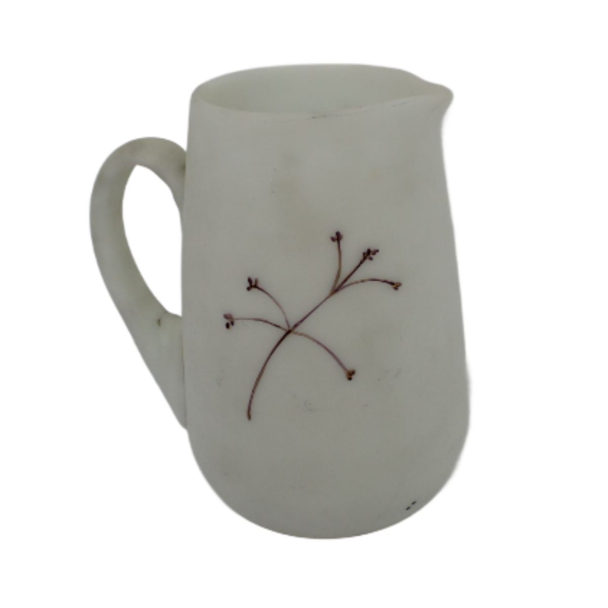 Milk Glass Hand Painted Pitcher
