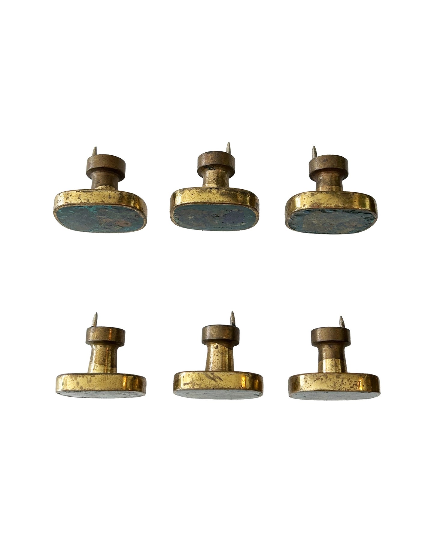 Los Castillo Brass & Azurite Drawer Pulls (Set of 6)