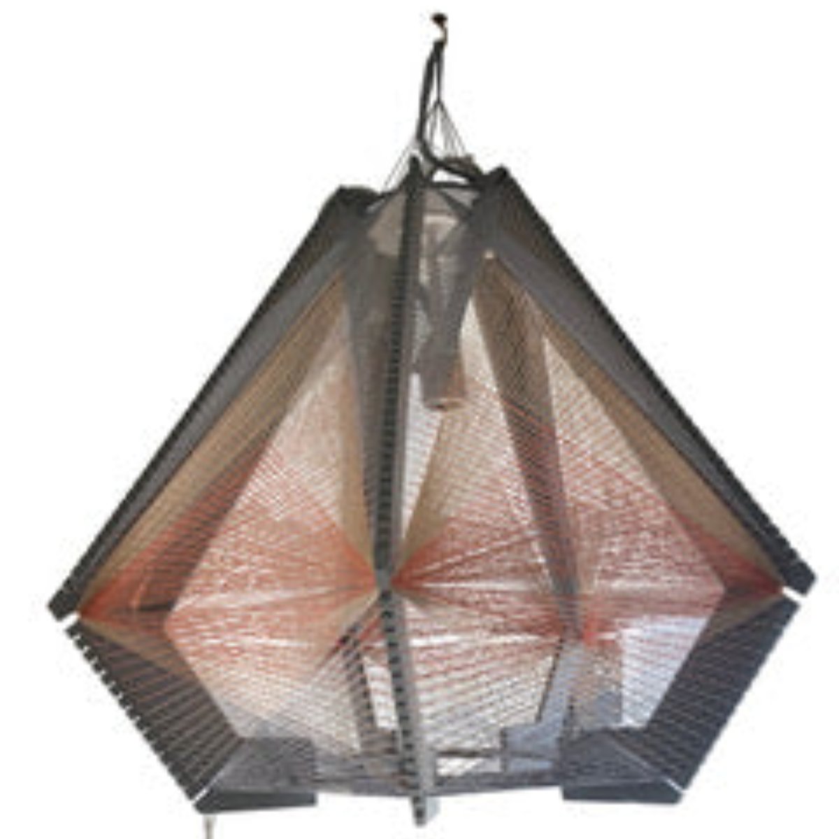 Handmade Grand French Sputnik Lamp in coral and grey
