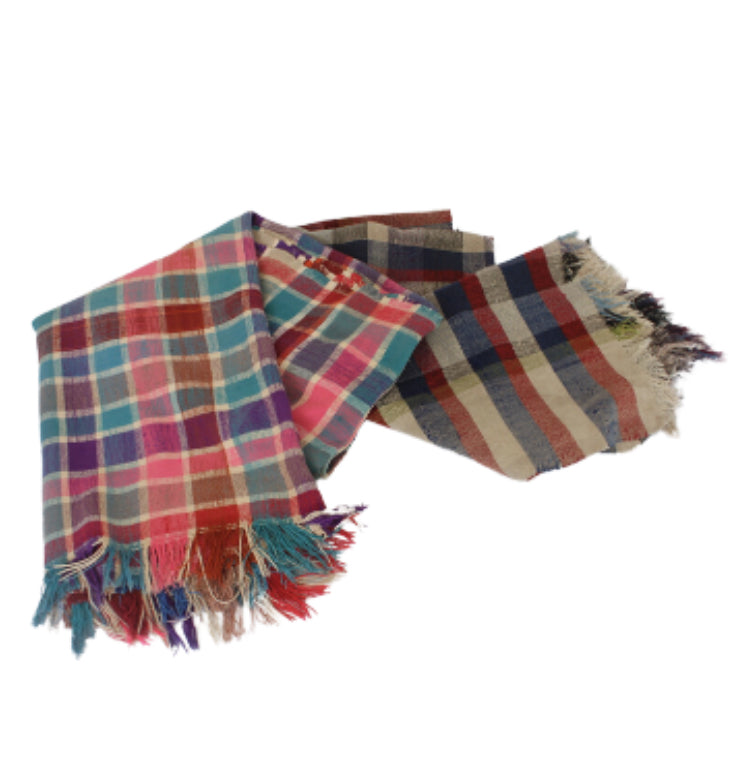 Vintage Moroccan Blanket in pink/aquamarine