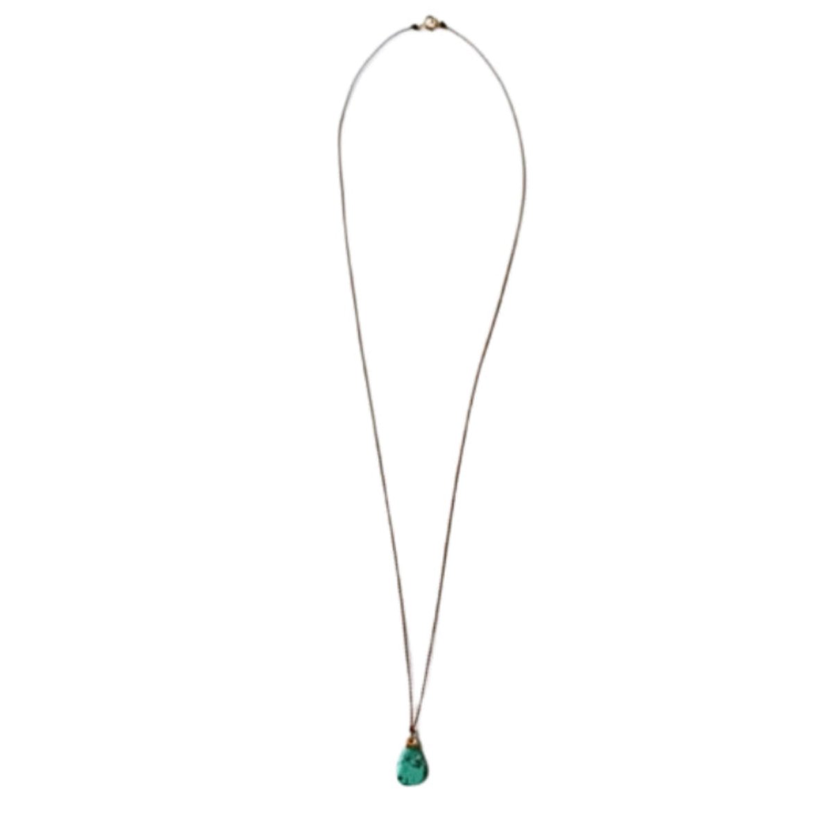 Turquoise Raindrop Necklace w/ Gold Bead