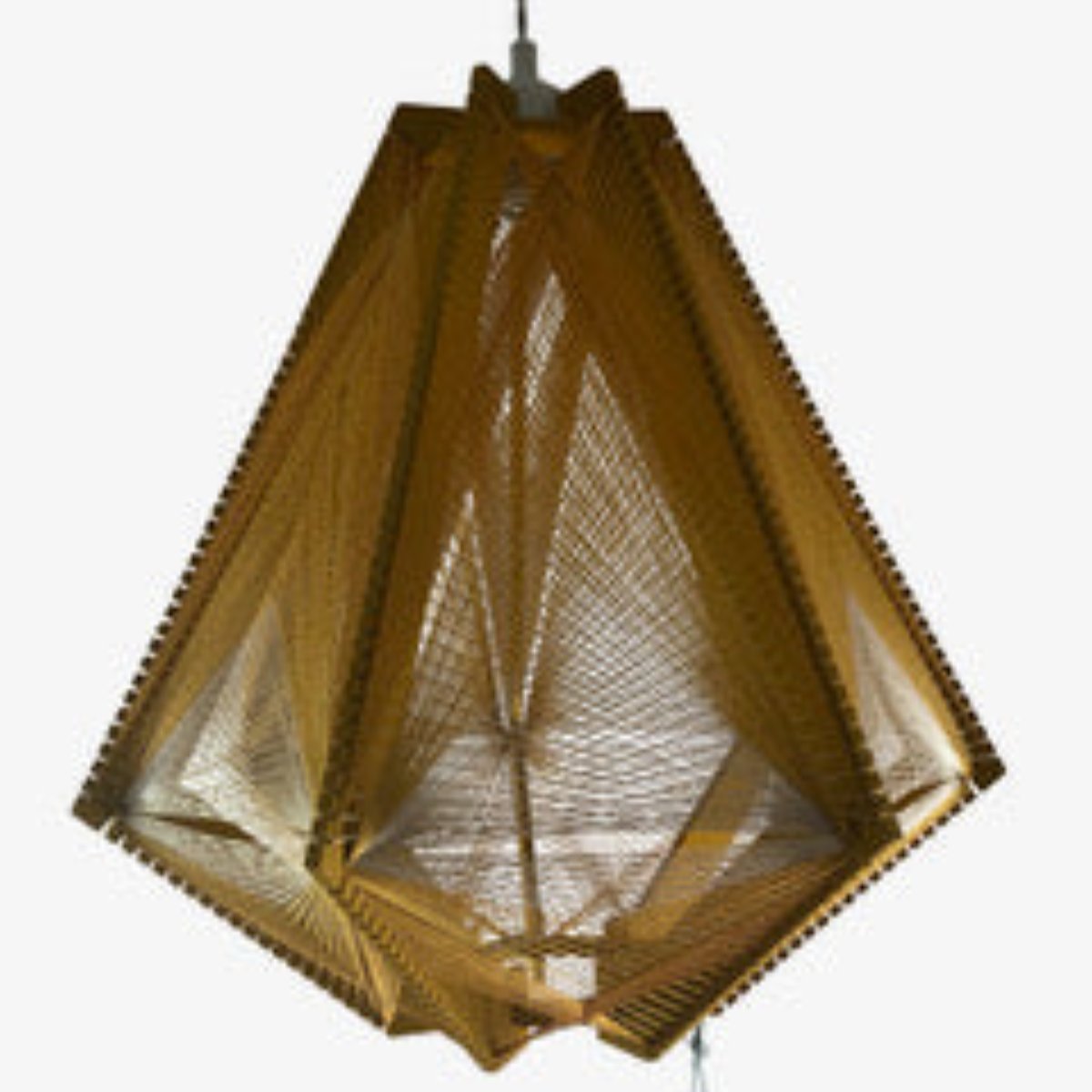 Handmade petite French sputnik lamp in mustard