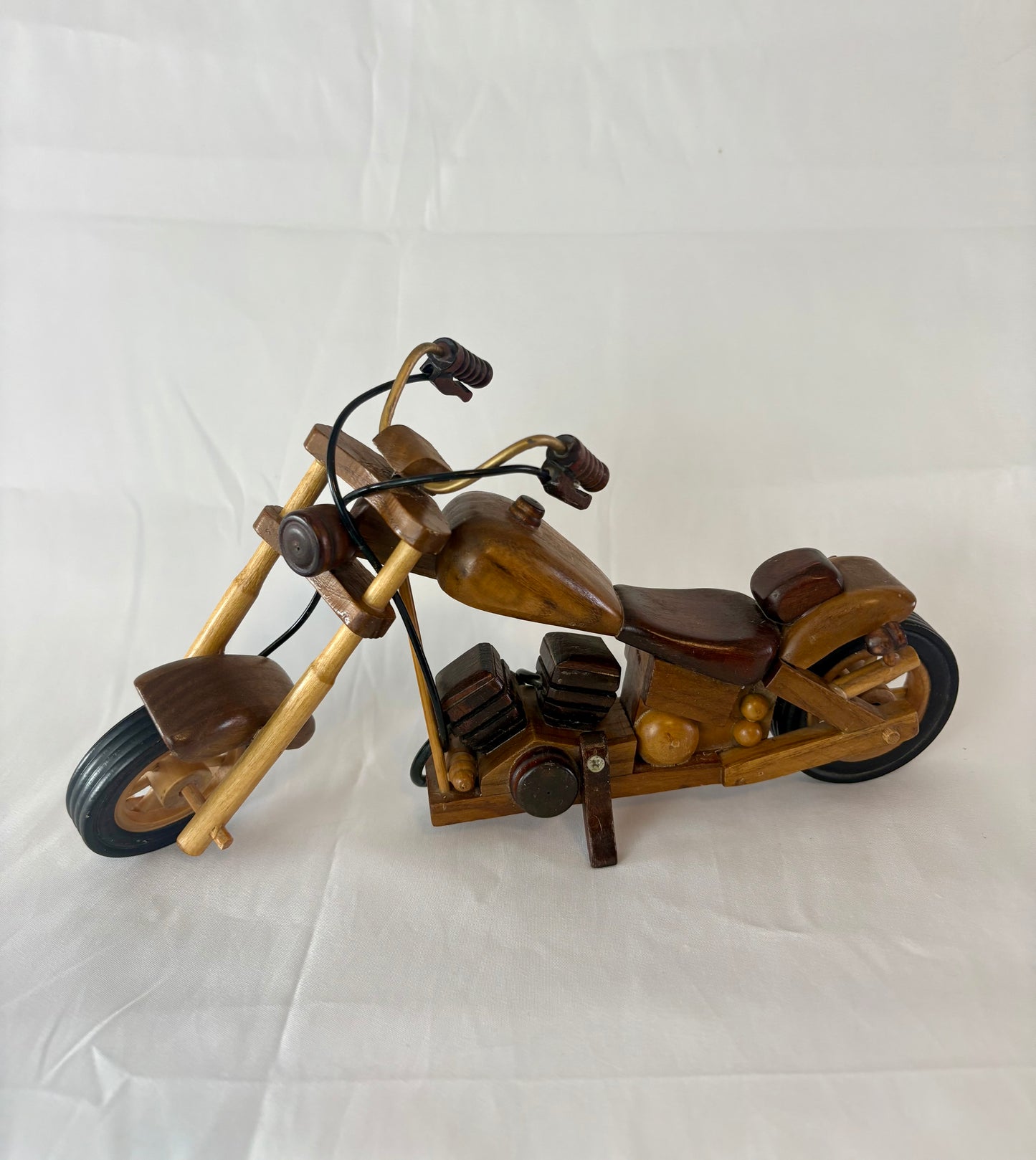 Vintage wooden motorcycle