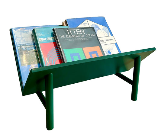 Floating bookstand in viridian