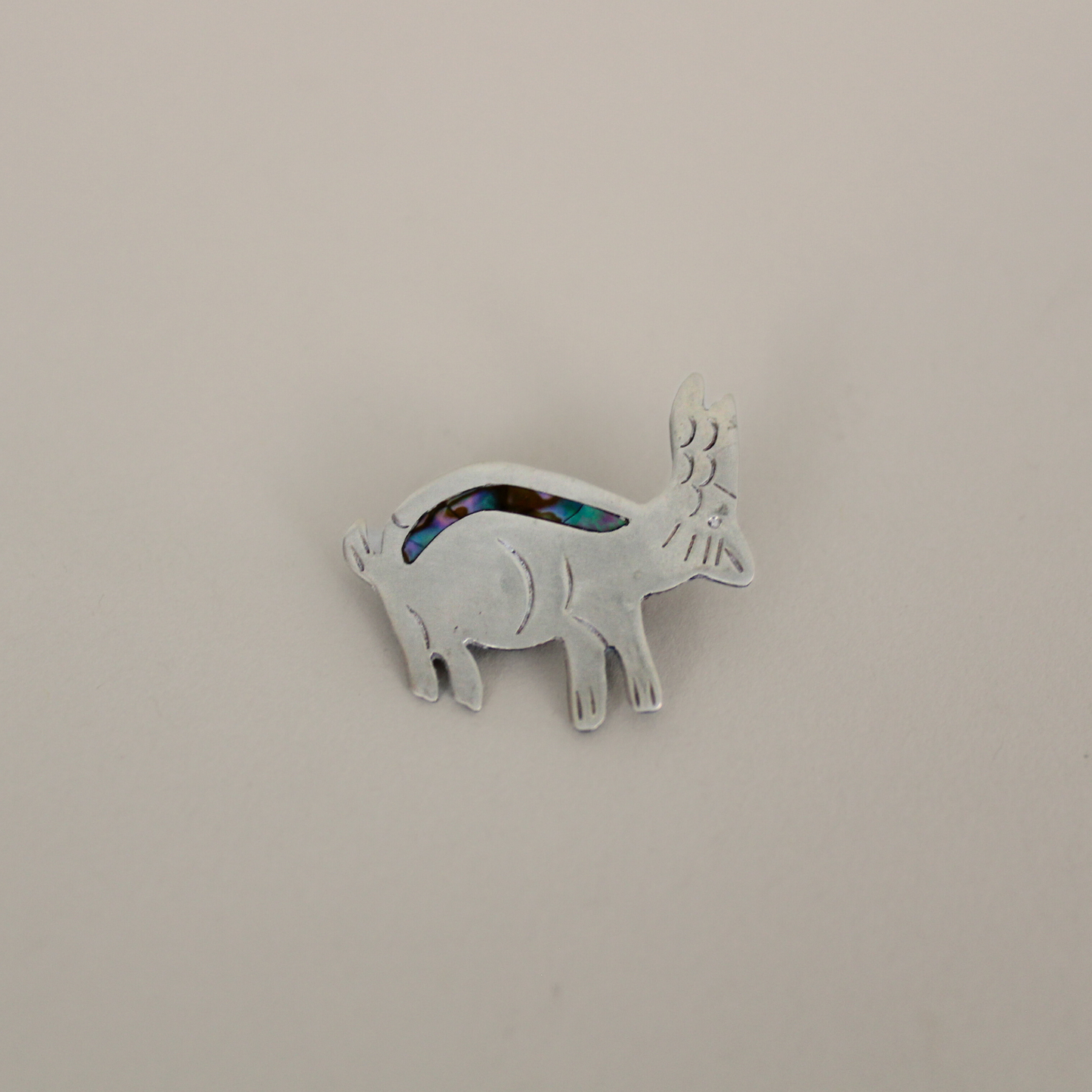 Vintage Mexican Silver and Abalone Jack Rabbit Pin