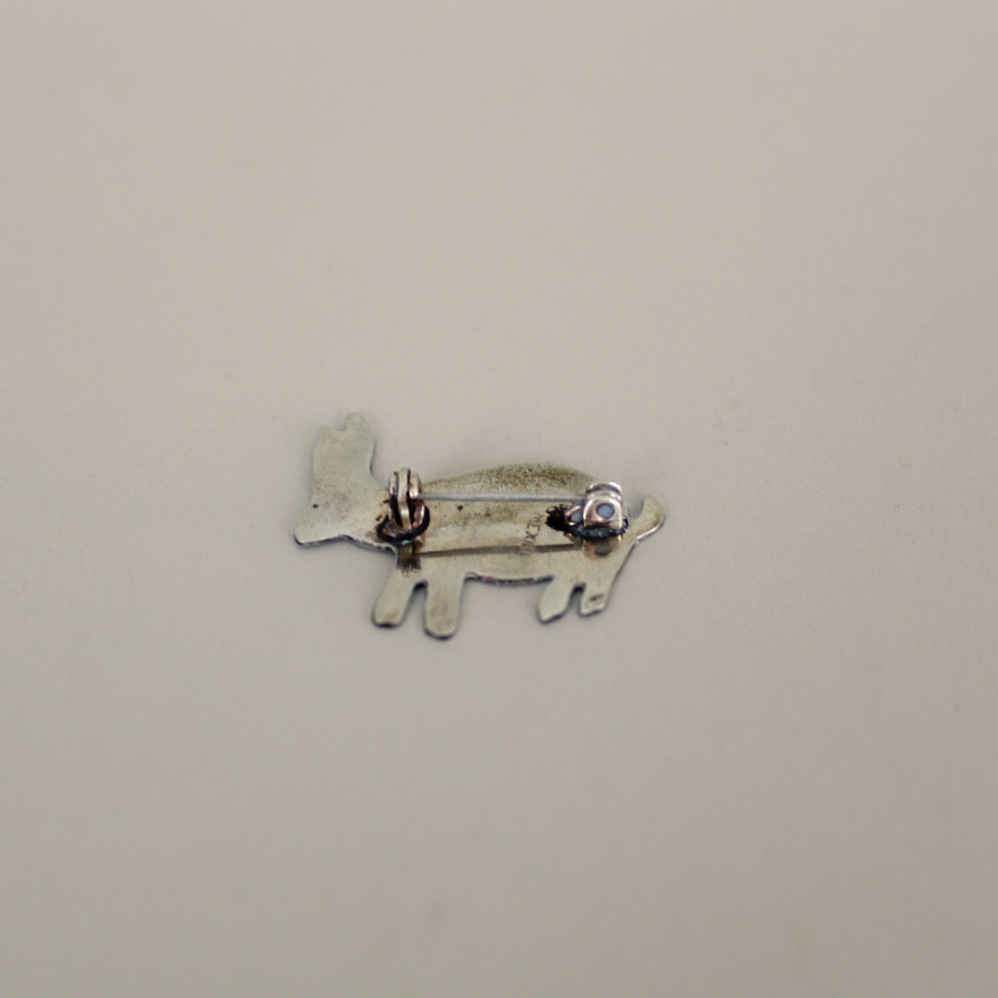 Vintage Mexican Silver and Abalone Jack Rabbit Pin