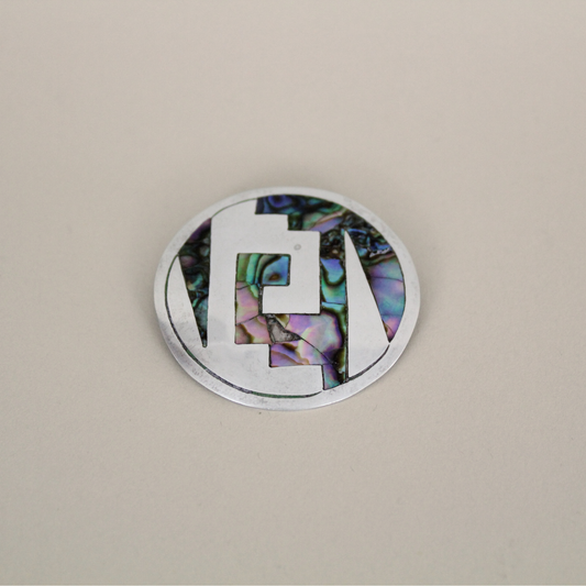 Vintage Taxco Sterling Abalone Inlay Brooch / Pendant