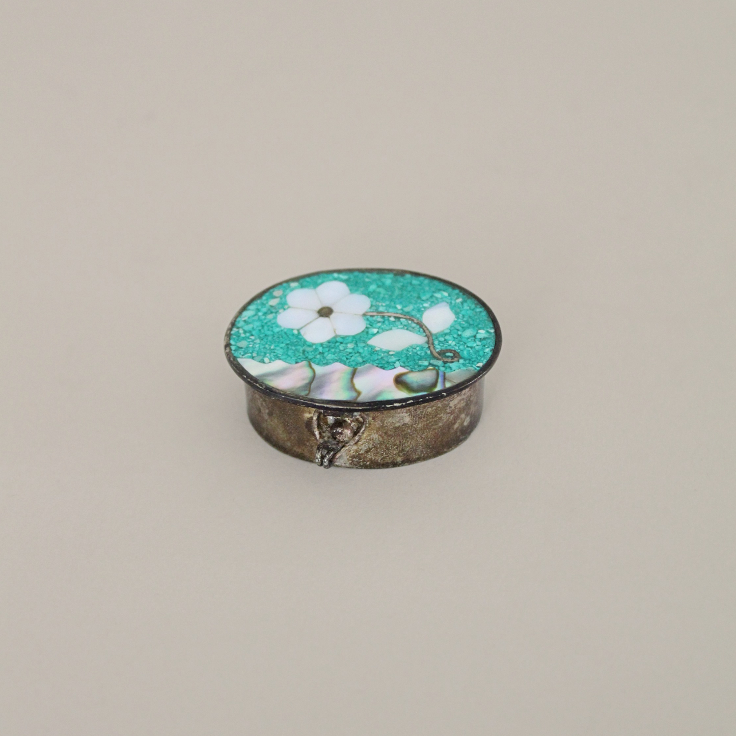 Vintage Alpaca Silver Pill Box