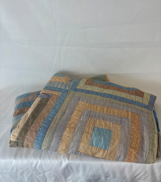 Vintage Summer Quilt Fr. 1900’s 53”x79”