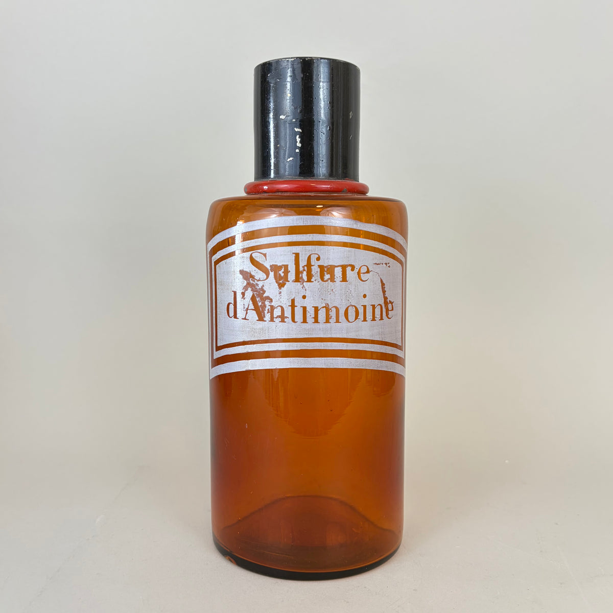 “Sulfure d’Antimoine” Glass Apothecary Jars