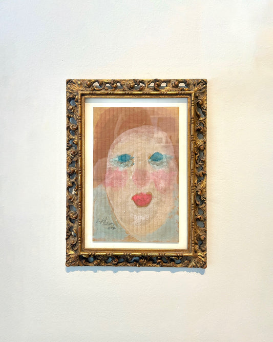 Woman's Face Framed Painting by Sybil Gibson