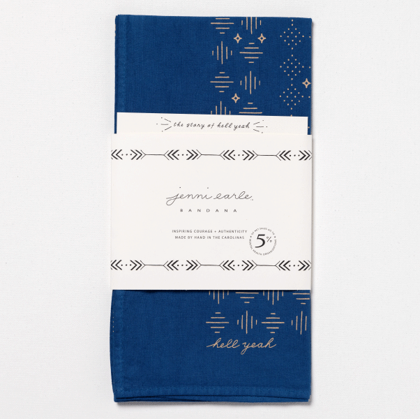 “hell yeah” Silk Blue Bandana