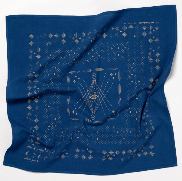 “hell yeah” Silk Blue Bandana