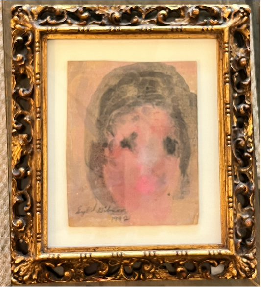 Sybil Gibson Painting in Brass Frame