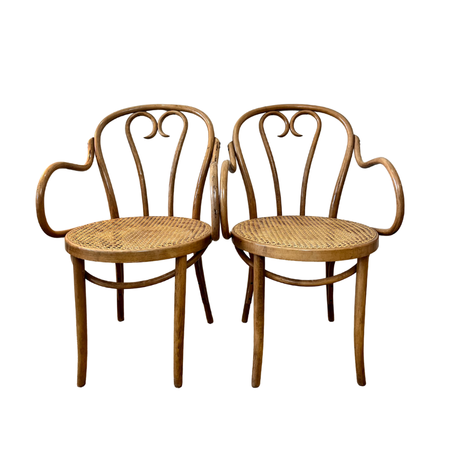 Vintage pair of ZPM Radomsko cane chairs