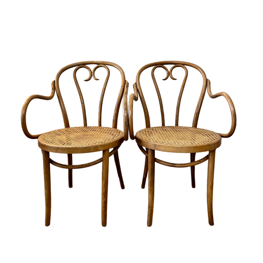 Vintage pair of ZPM Radomsko cane chairs