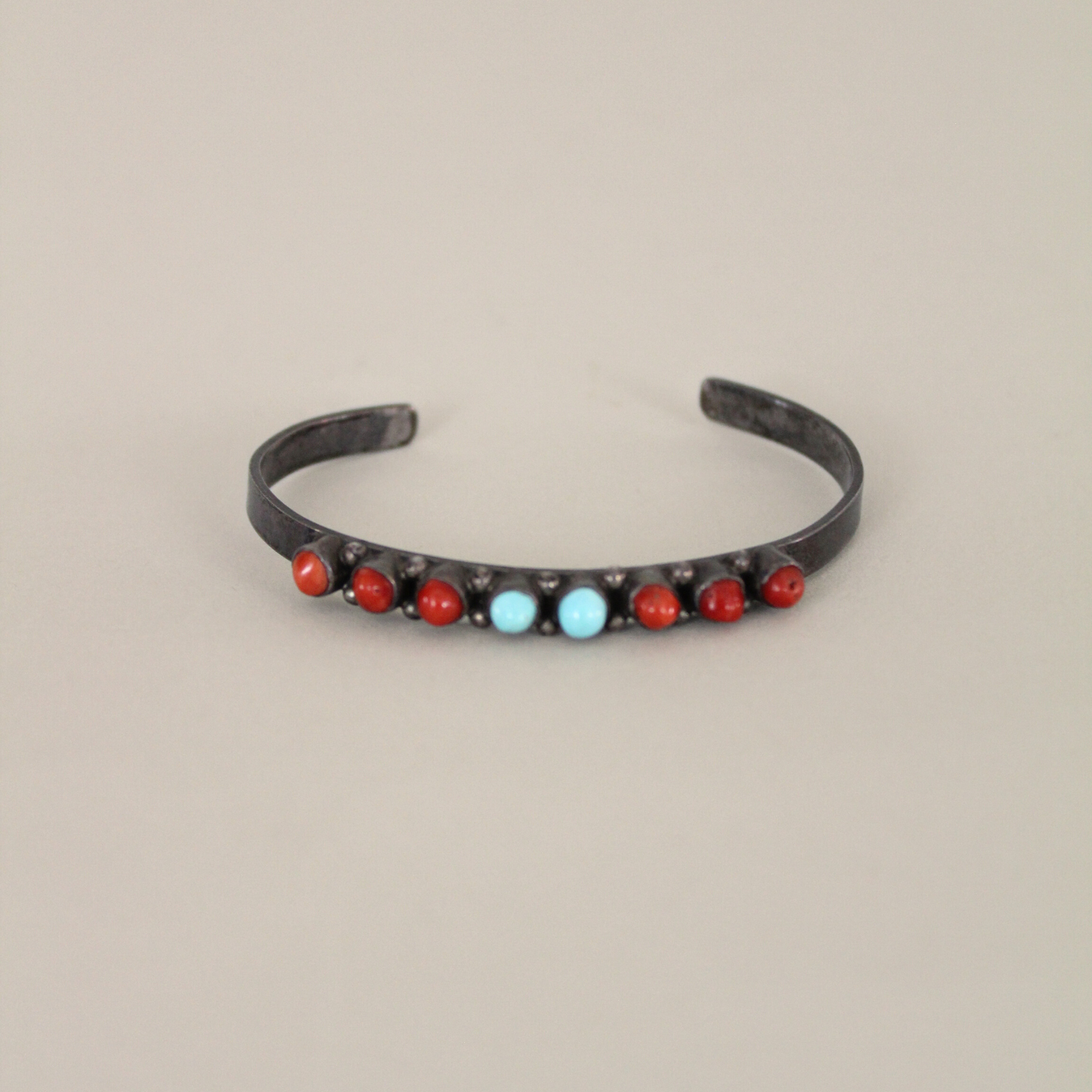 Turqousie and Coral Cuff Bracelet