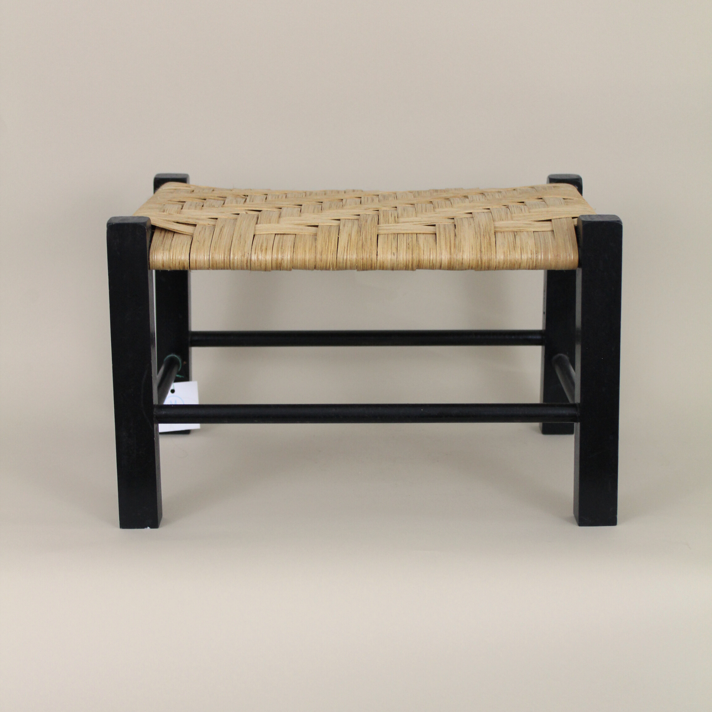 Hand Woven Black Footstool